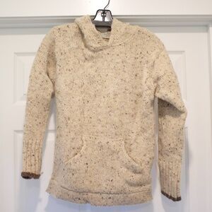 ARAN SWEATER MARKET Wool Sweatshirt Hoodie with Pouch Pocket